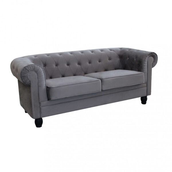 DIVANO 3  POSTI CHESTERFIELD IN VELLUTO TAUPE - immagine 6