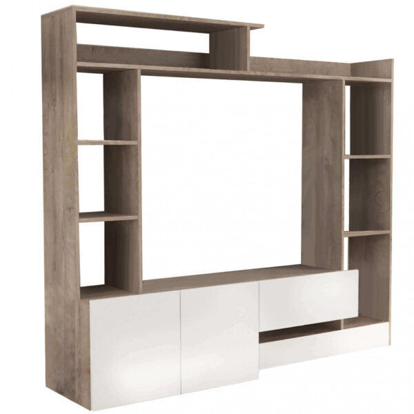 PARETE SOGGIORNO ENTRY BIANCO E ROVERE CHIARO - immagine 4