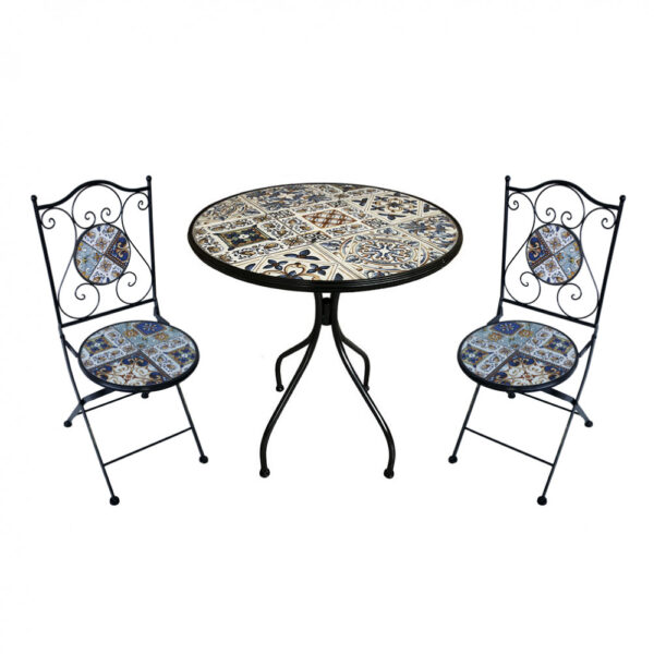 SET 2 SEDIE E TAVOLO ROTONDO Ø 60 BACCO