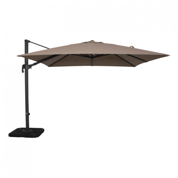 OMBRELLONE NETTUNO LUX NERO P/L 3 X 4 TELO TAUPE - immagine 3
