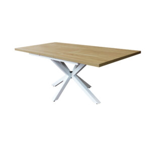TAVOLO ALLUNGABILE GARFIELD NATURALE STRUTTURA BIANCA 160/200 X 90