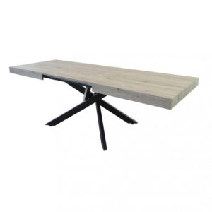 TAVOLO ALLUNGABILE DARREN NATURALE CON VENATURE STRUTTURA NERA 160/240 X 90
