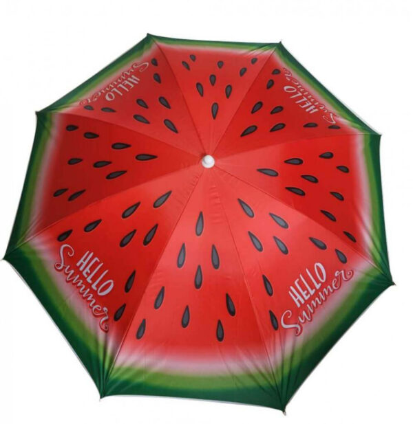OMBRELLONE SPIAGGIA POLIESTERE UV 200/32 DECORO ANGURIA E FENICOTTERO - immagine 2
