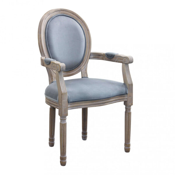 POLTRONA CONSTANCE IN VELLUTO GRIGIO - immagine 6