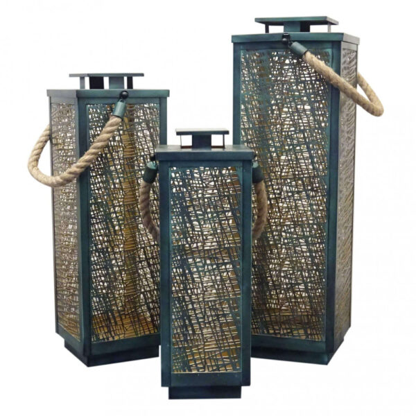 SET DI 3 LANTERNE IN METALLO DAHLIA - immagine 2