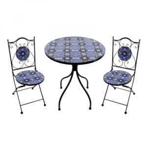 SET 2 SEDIE E TAVOLO ROTONDO Ø 60 NOX