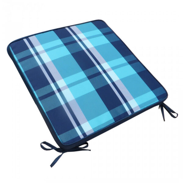 CUSCINO REAL SEDUTA QUADRI BLU - immagine 3