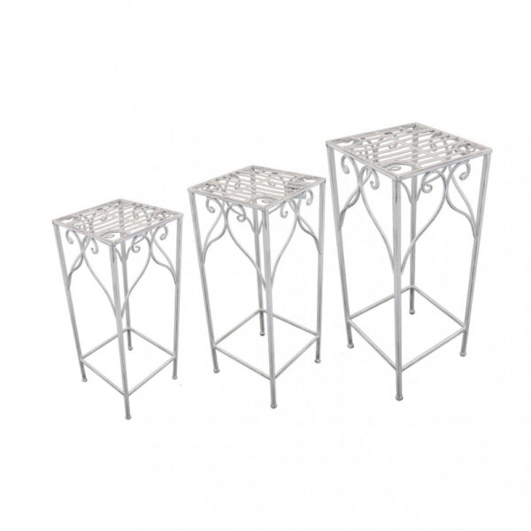 SET DI 3 FIORIERE VINCENT BIANCO ANTICO - immagine 3